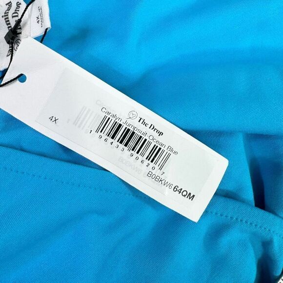Caralynmirand The Drop Jumpsuit Womens 4X Blue Sleeveless V-Neck Wide-Leg New - Picture 8 of 9